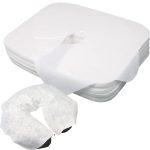Luriseminger 500 count Disposable Face Cradle Coverss–Medical-Grade cotton, SPA Face Rest Covers Headrest Covers for Massage Tables Massage Chairs 14.17 x 10.6 inches/ 36 x 27 cm…